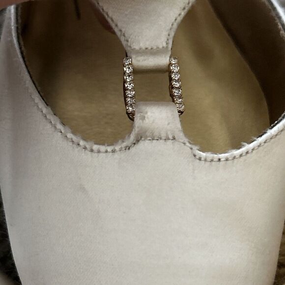 Night Life By Life Stride Womens Shoes White Fabric Cone Heels Size 7B #38014 - Picture 12 of 12